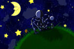 Mr. Moon is sleeping by Imp-Da-Cat