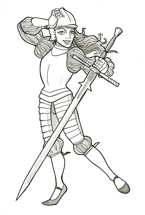 Inktober Day 4 - Montante Girl by warriorneedsfood