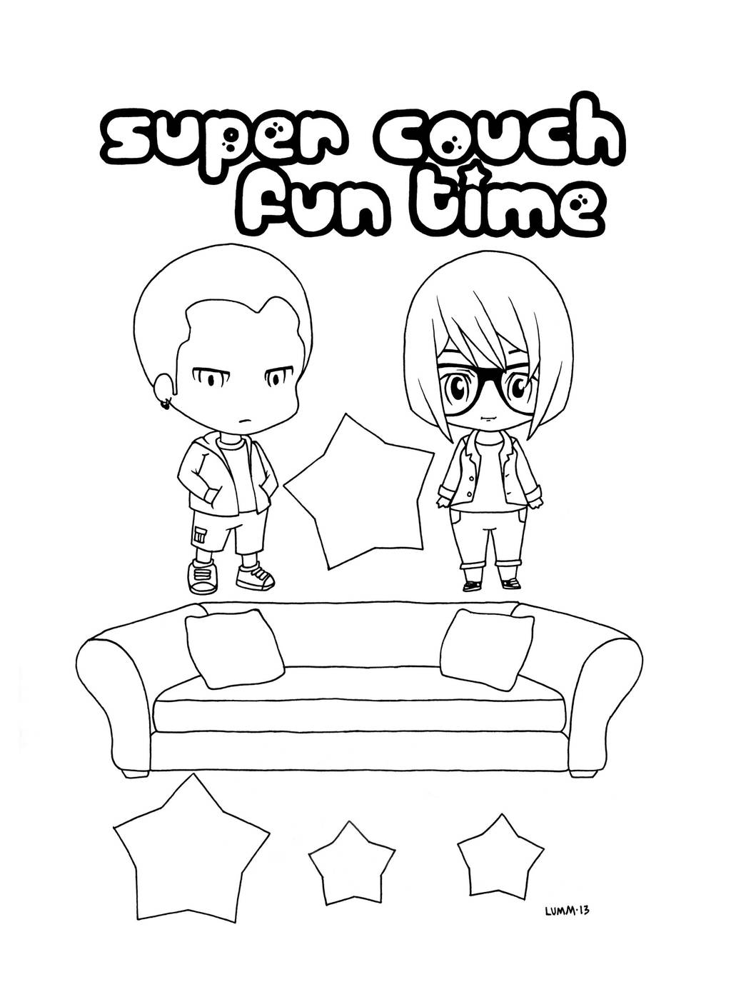 Super Couch Fun Time banner art assets by lummage