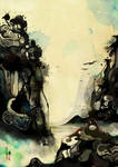 Ink mountain by saltyshadow