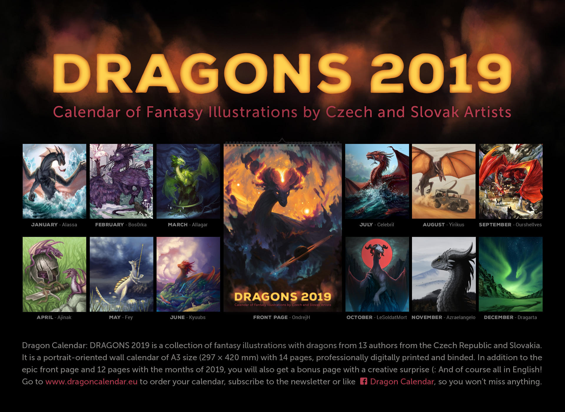 Dragon calendar: DRAGONS 2019 by Dragarta