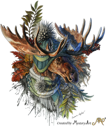 A moose with a beanie by Sunima