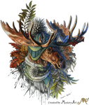 A moose with a beanie by Sunima