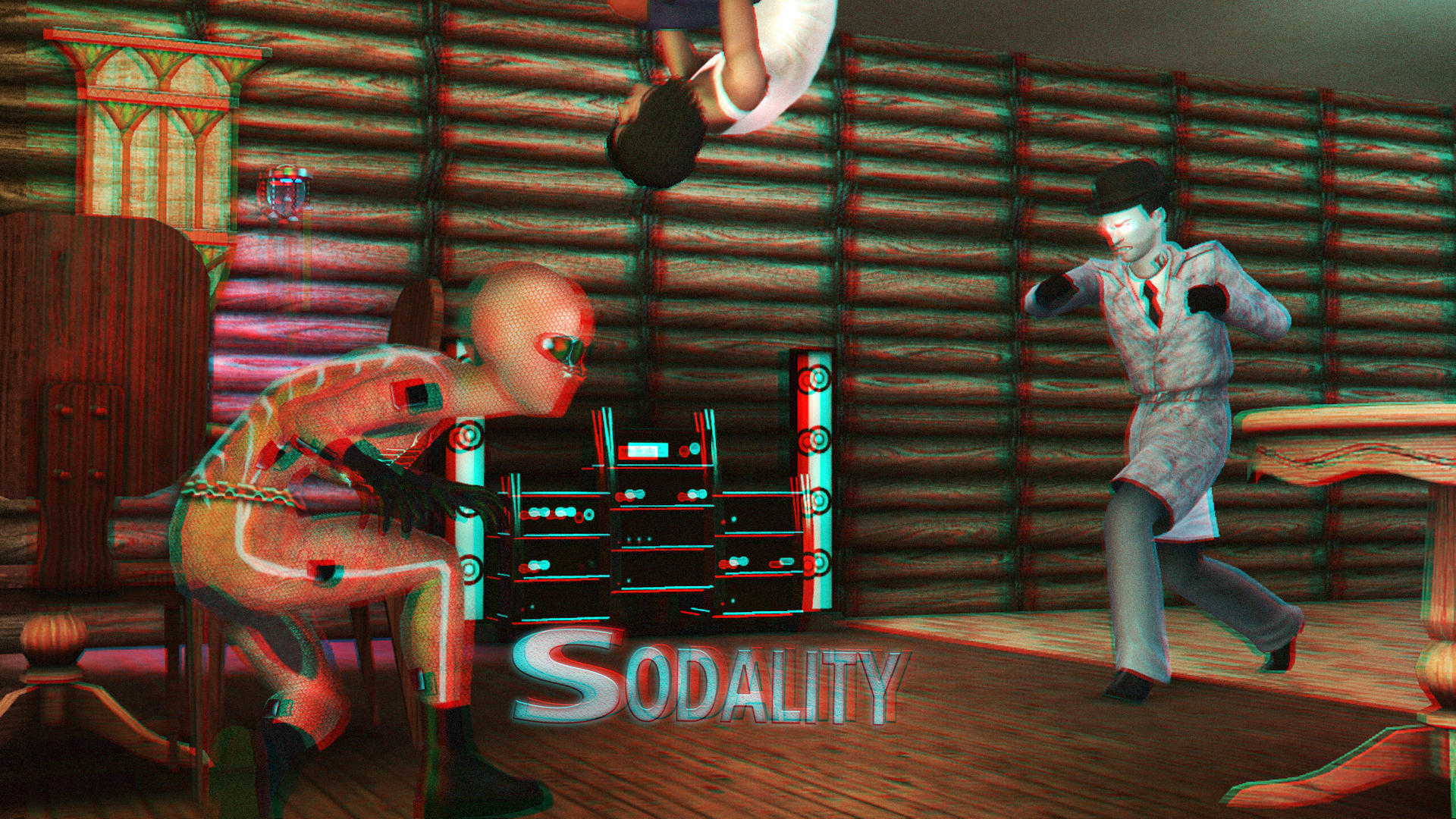 Battle at the Bar 3D Red-Cyan by BulldozerIvan