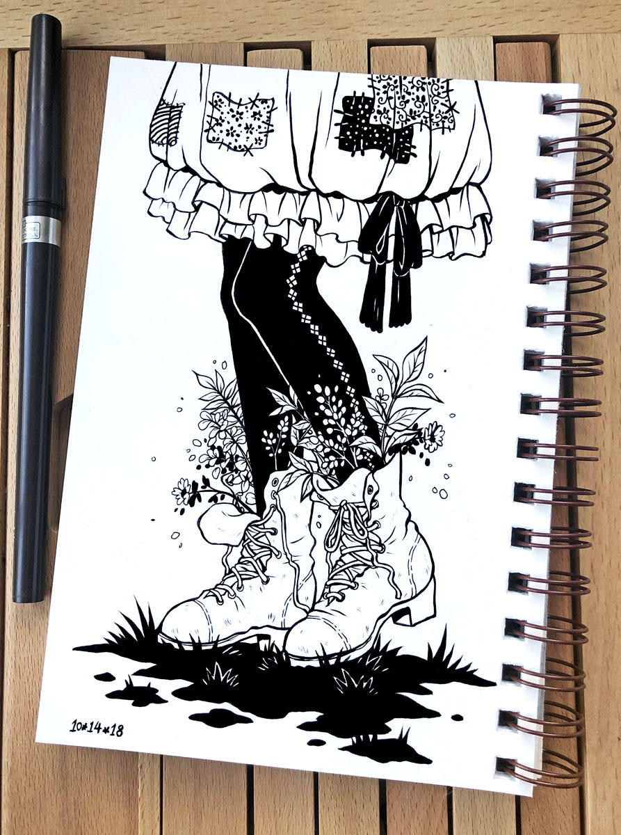 Inktober 2018 Day 14 - Clock by celesse