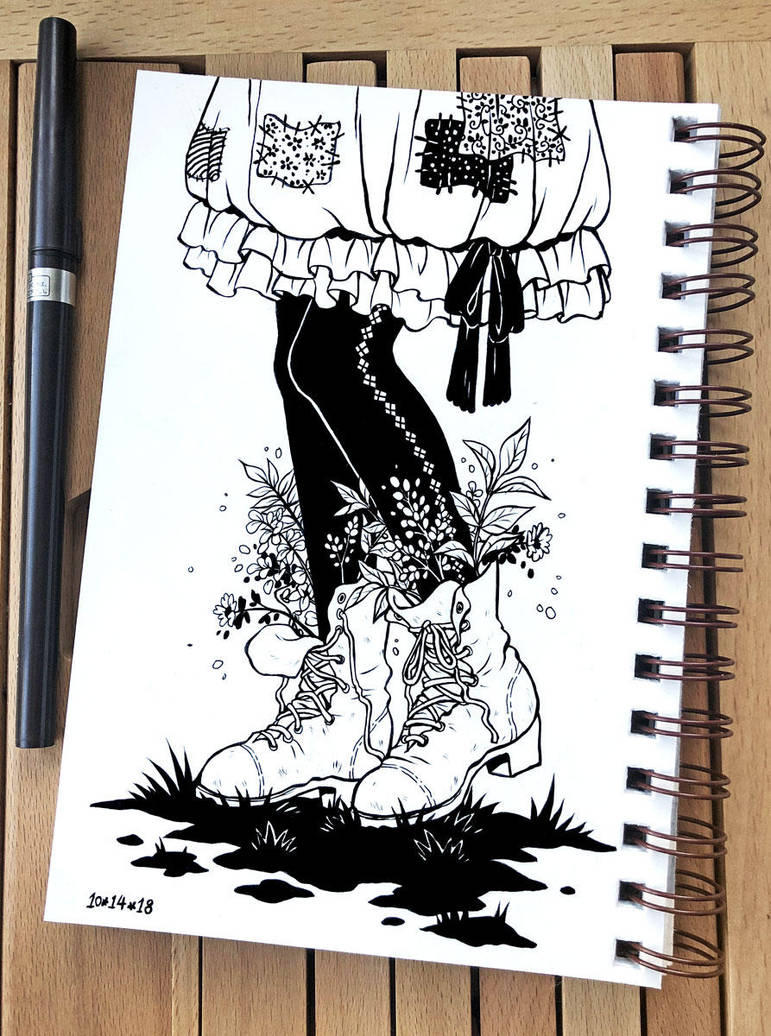 Inktober 2018 Day 14 - Clock by celesse