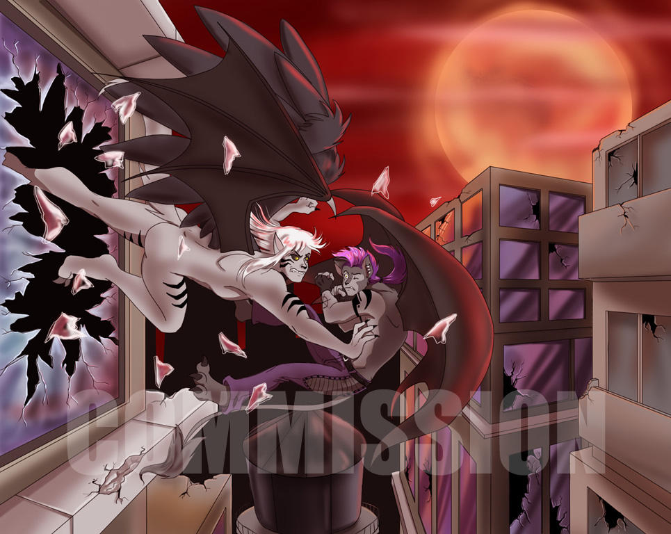Commission: Cat Fight by Ty-Chou