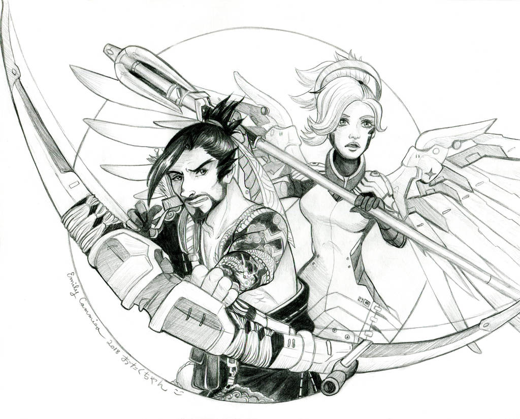 Overwatch Hanzo and Mercy by EmilyCammisa