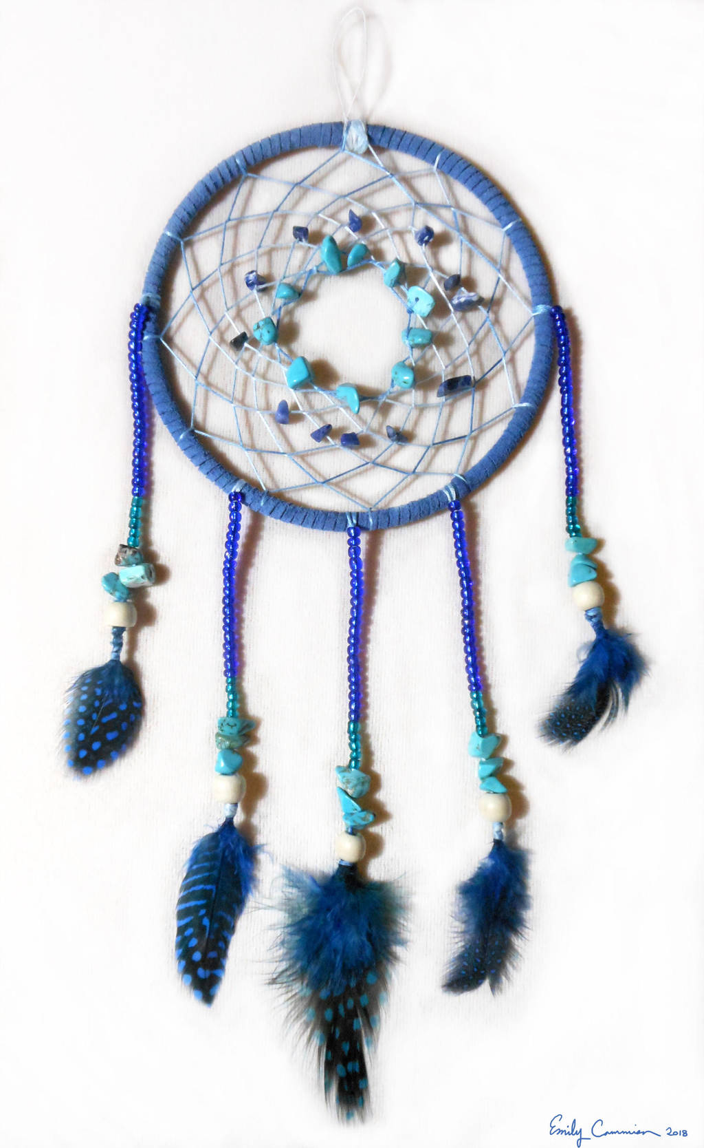 Aqua Spiral Dreamcatcher by EmilyCammisa