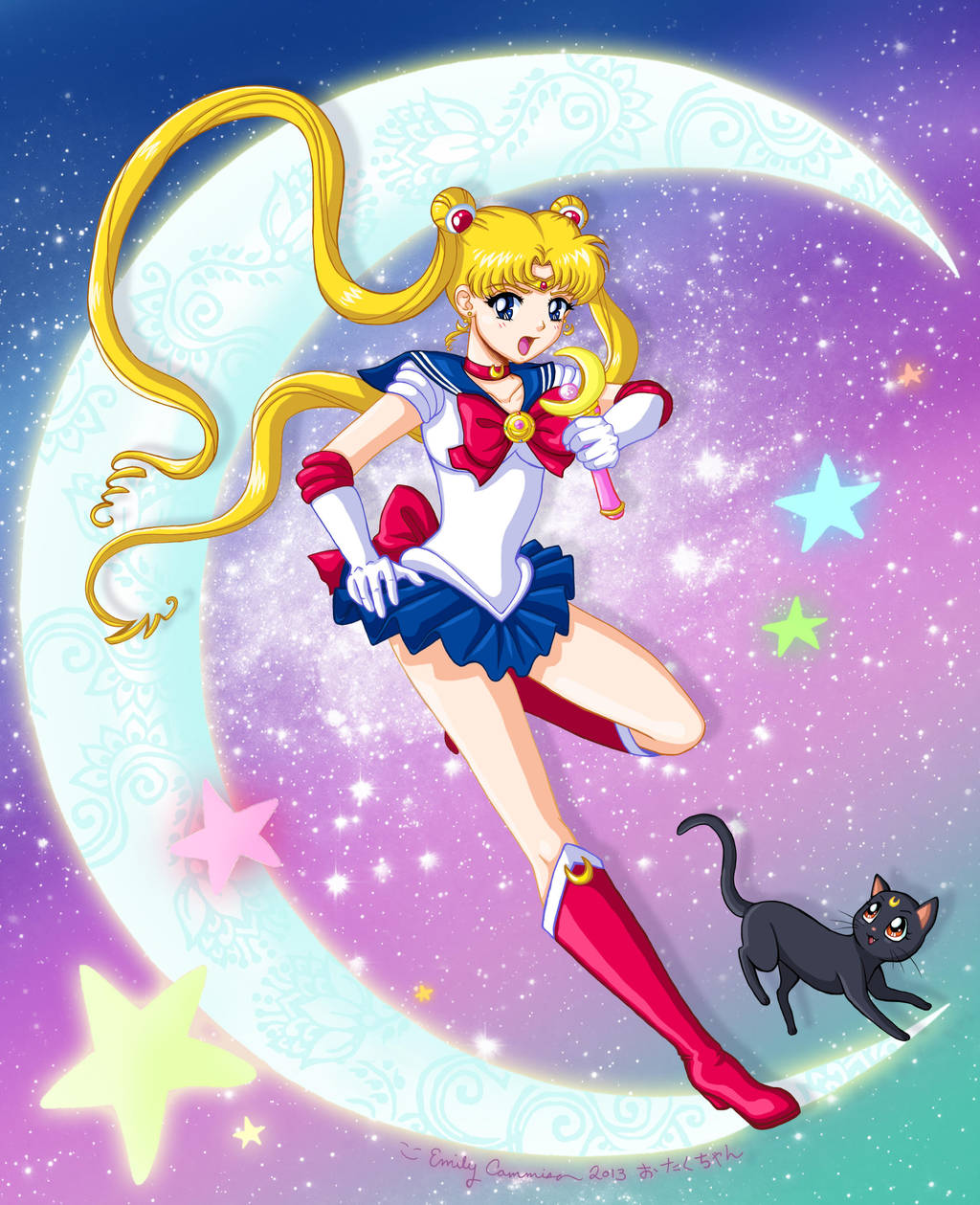 Sailor Moon and Luna by EmilyCammisa