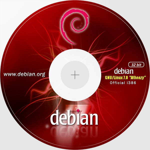 Debian 7 32bit CD-DVD Label 300dpi by MiroZarta