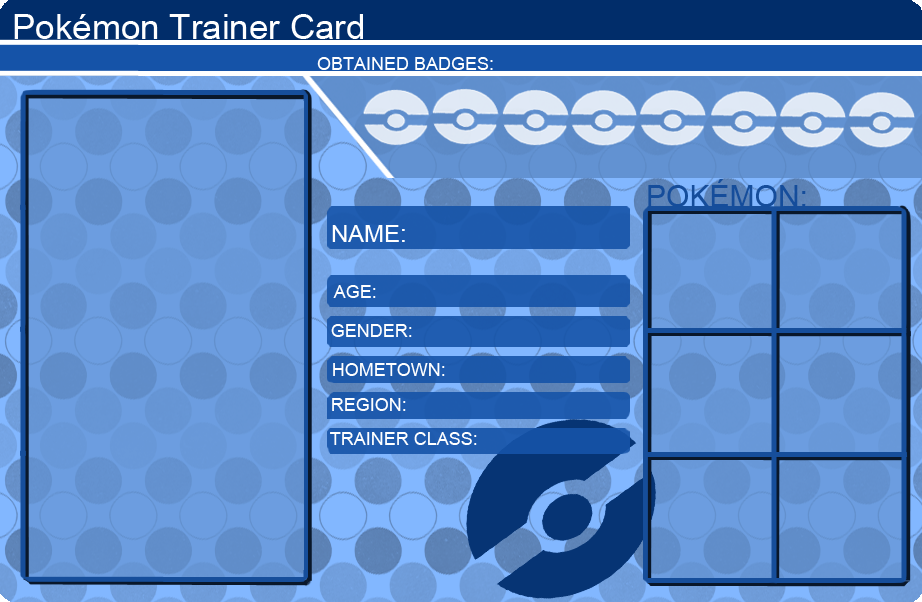 Pokemon Trainer Card Template Blue by khfanT on DeviantArt Pokemon Trainer Card Template Blue by khfanT on DeviantArt