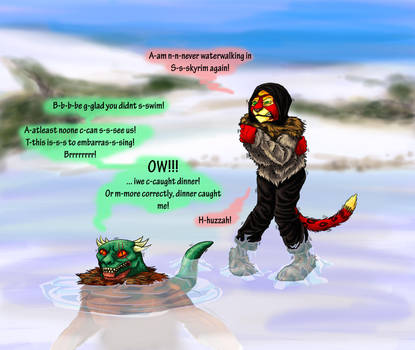 Waterwalking in Skyrim by Polarliger