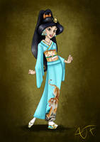 Kimono Disney Princesses : Pocahontas by Atomicfrog83 on DeviantArt