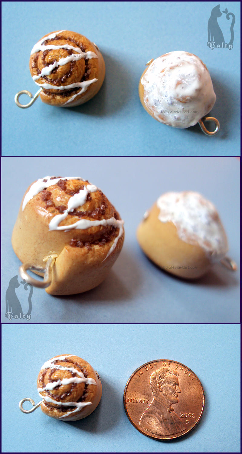 Polymer Clay Cinnamon Rolls update by Talty