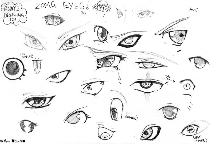 Anime Eyes Practice By Memonik On Deviantart