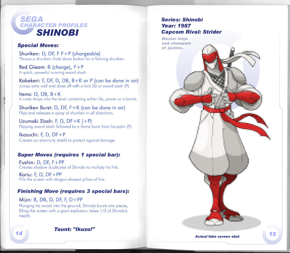 Sega vs Capcom: Shinobi by MurderousAutomaton