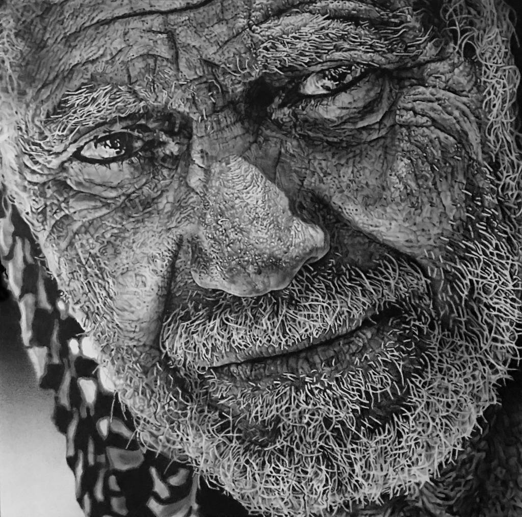Iraq man pencil portrait by TrentRedmon