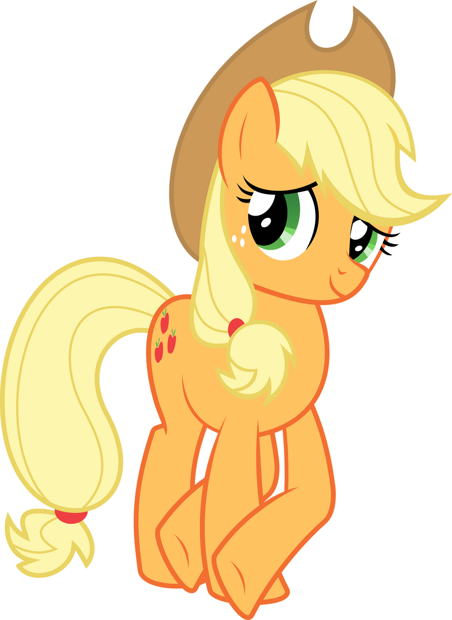 Applejack Legs Crossed Vector by AlmostFictional