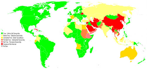 Internet Censorship Map 2013 by Saint-Tepes