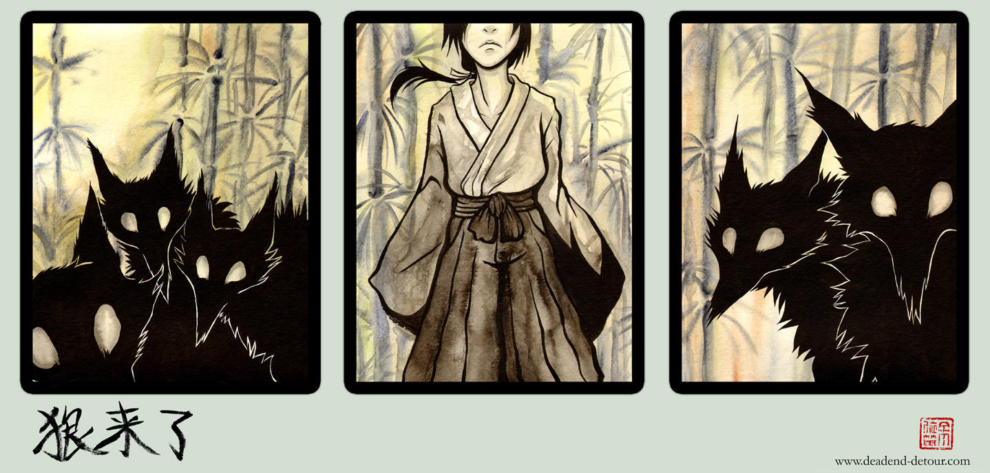 the wolves are here - Triptych by Kiriska