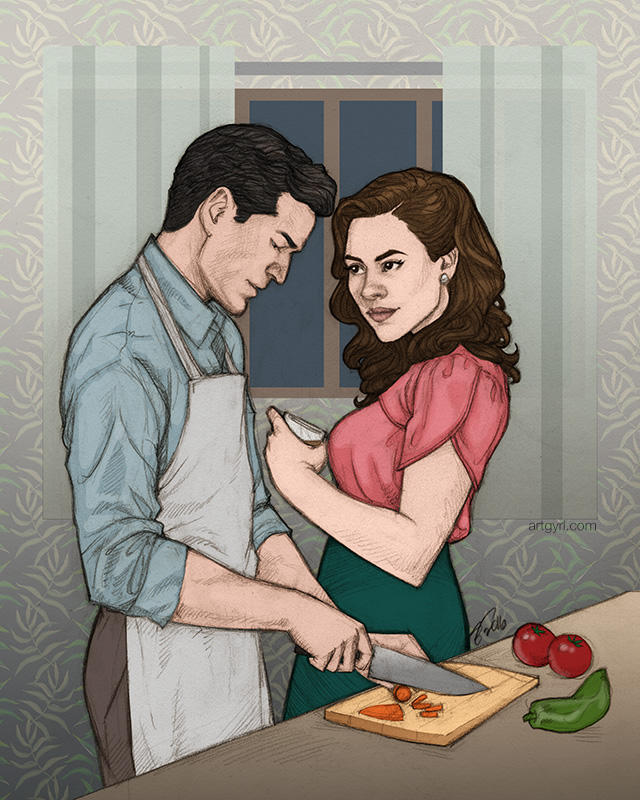 daniel + peggy + cooking by artgyrl