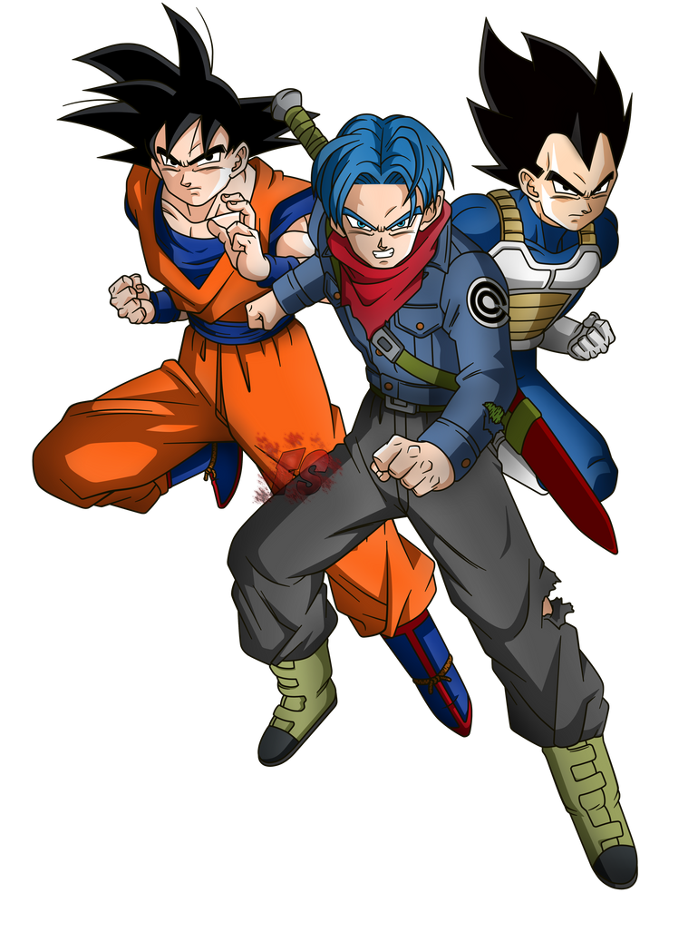 Goku, Trunks y Vegeta - RENDER - Dragon ball Super by ...