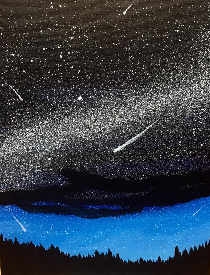 Meteor Shower Acrylic Painting by emi1296 on DeviantArt