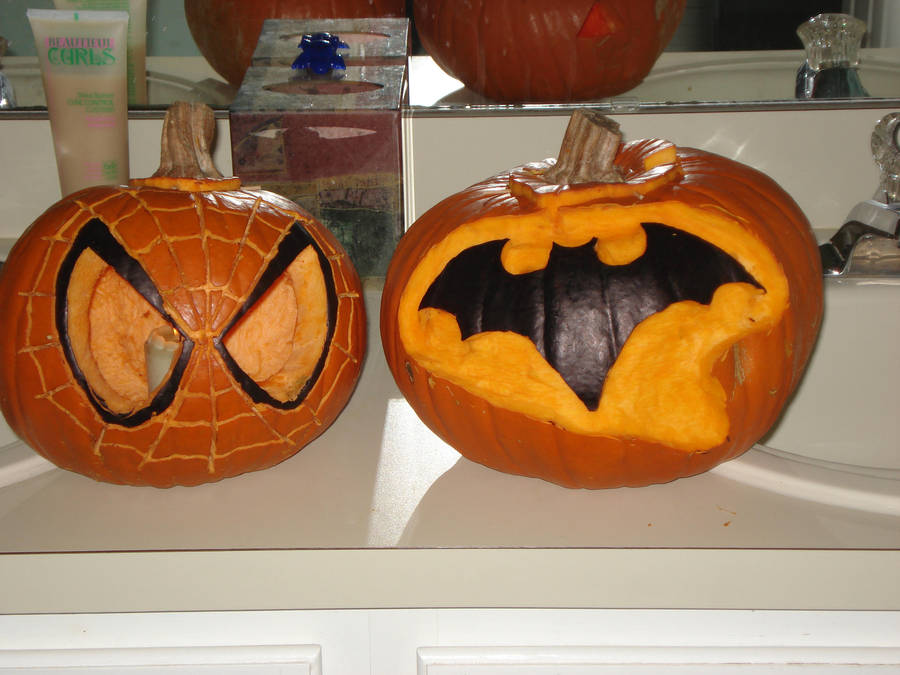 Spiderman and Batman Pumkin Carving by Ddoom21 on DeviantArt