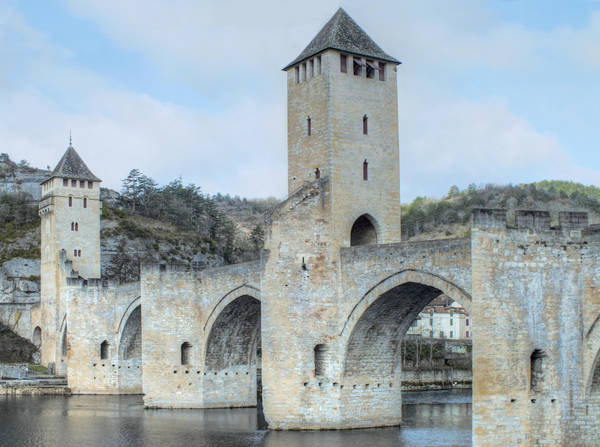 Medieval bridge - Pont Valentre - Cahors 03 by HermitCrabStock