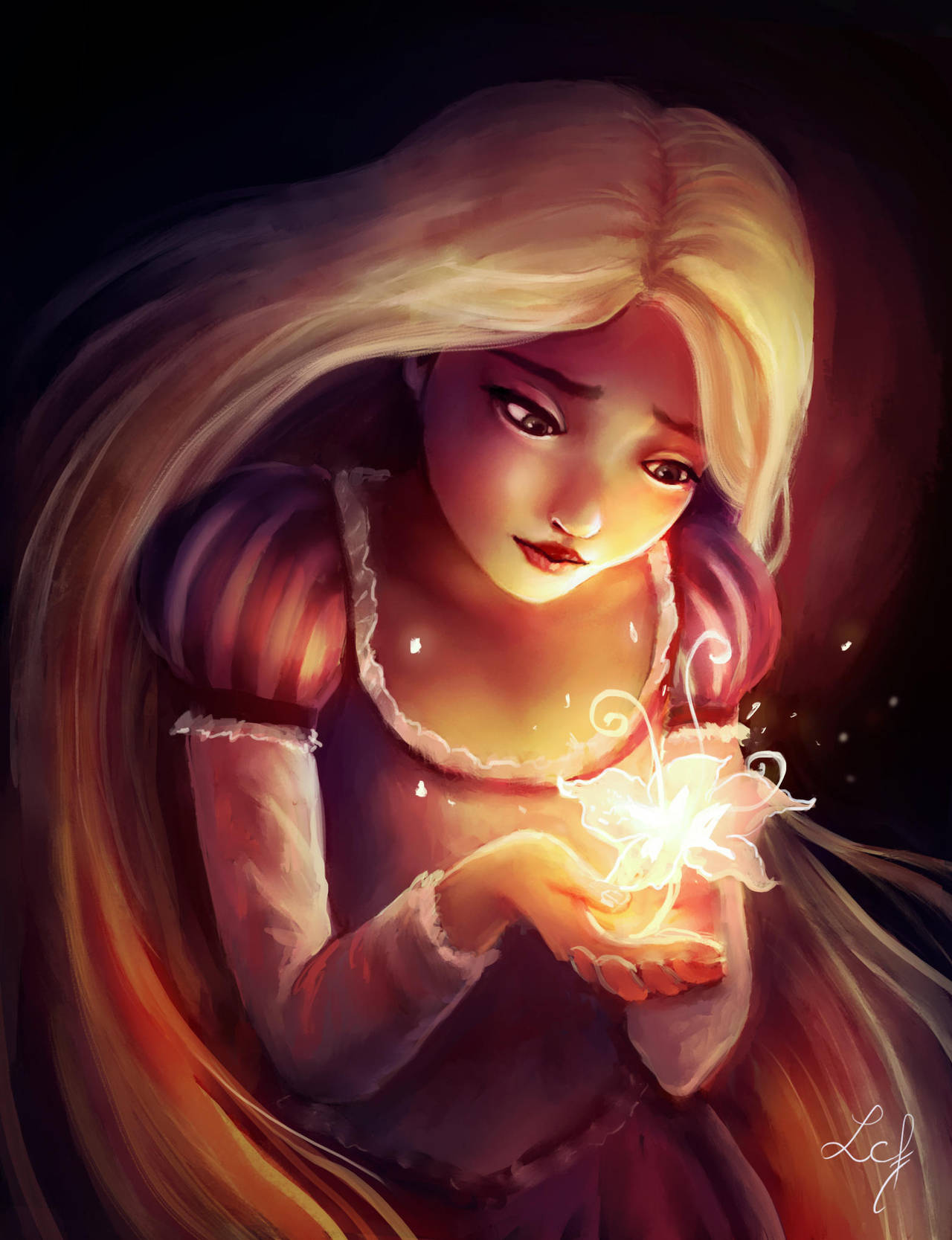 Rapunzel and Gleam and Glow Flower by Ludmila-Cera-Foce on DeviantArt