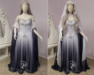 Silver Shadow Elven Gown (sleeve view) by Firefly-Path
