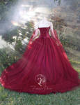 Maroon Bridal Gown (Back View) by Firefly-Path