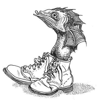 Fish in boots by Bilious