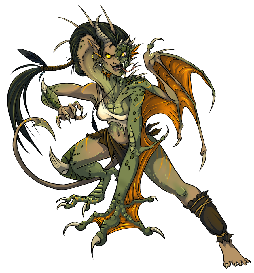 Commission: Atypical Dragon Girl by Bilious