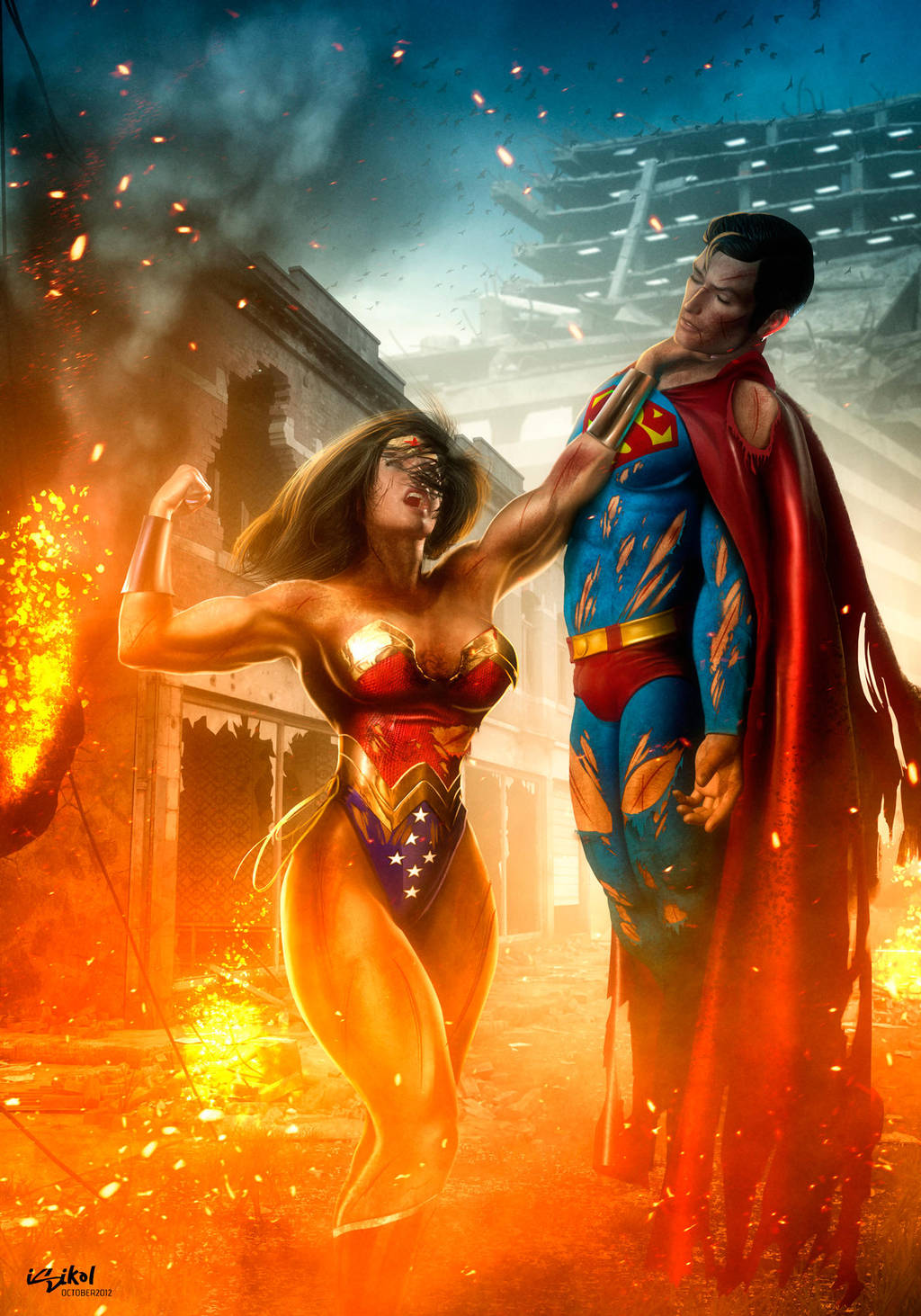 Wonderwoman Beats Superman By Isikol On Deviantart