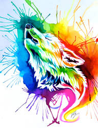 Rainbow Burst Wolf (on Ebay) by Lucky978