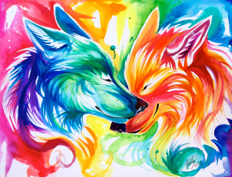 Nuzzling Wolves by Lucky978