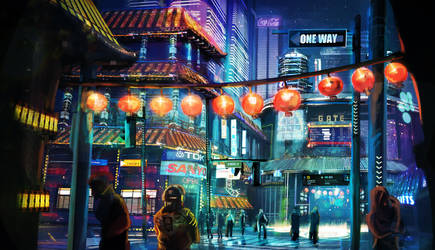 Night City Lights by SebastianKowoll
