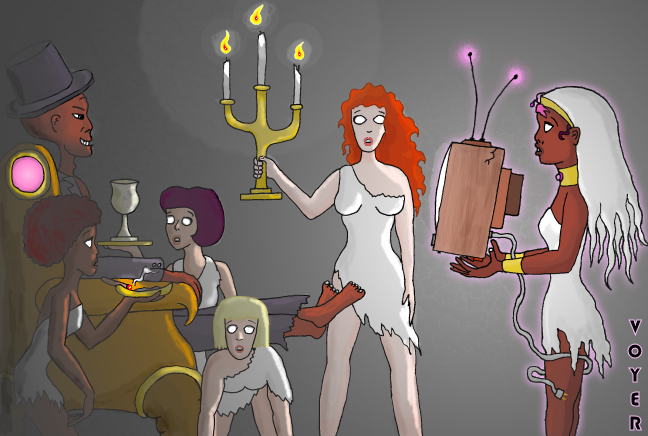 Mced zombie-gals and Master by hypnovoyer