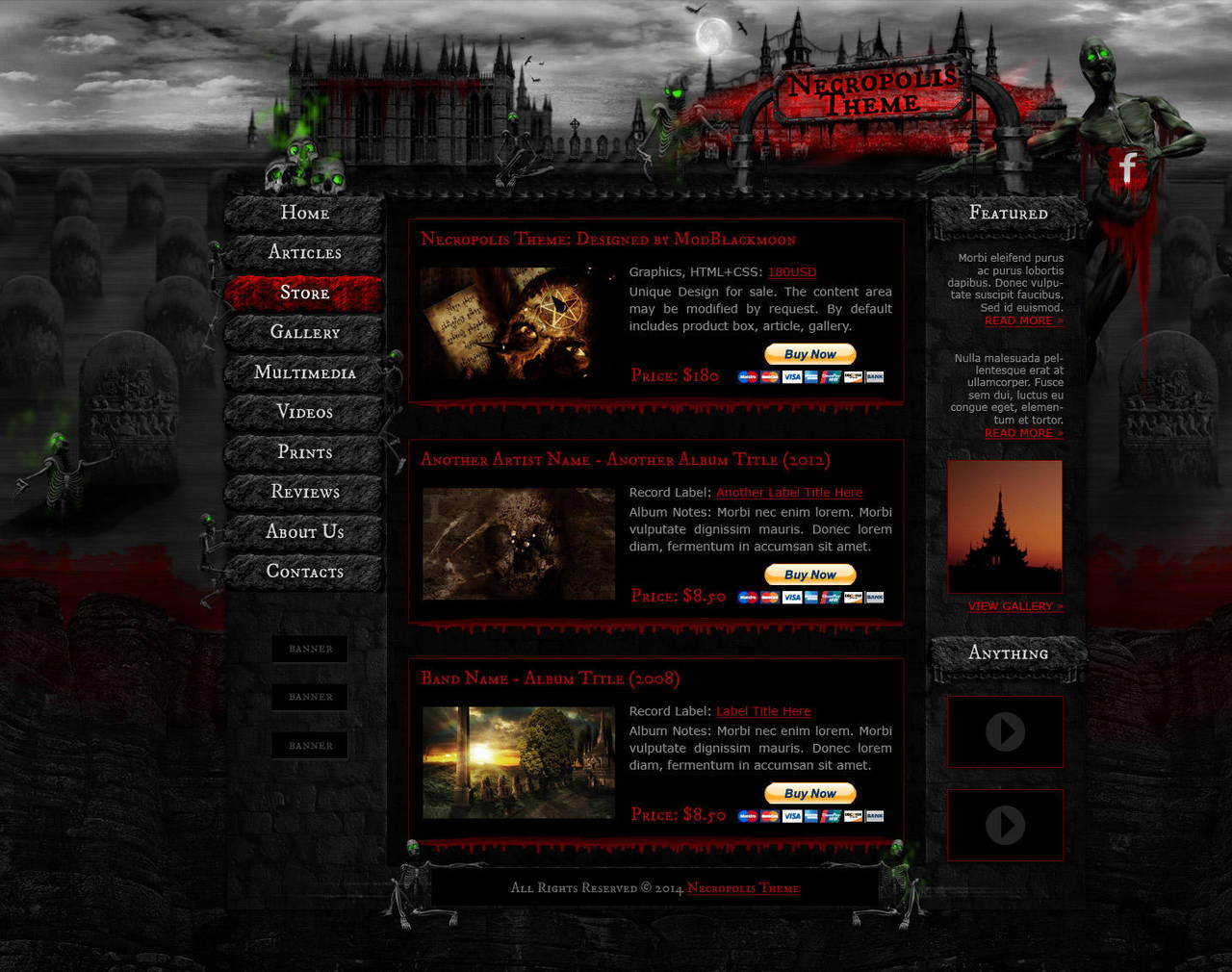 Necropolis Web-Template Preview by modblackmoon