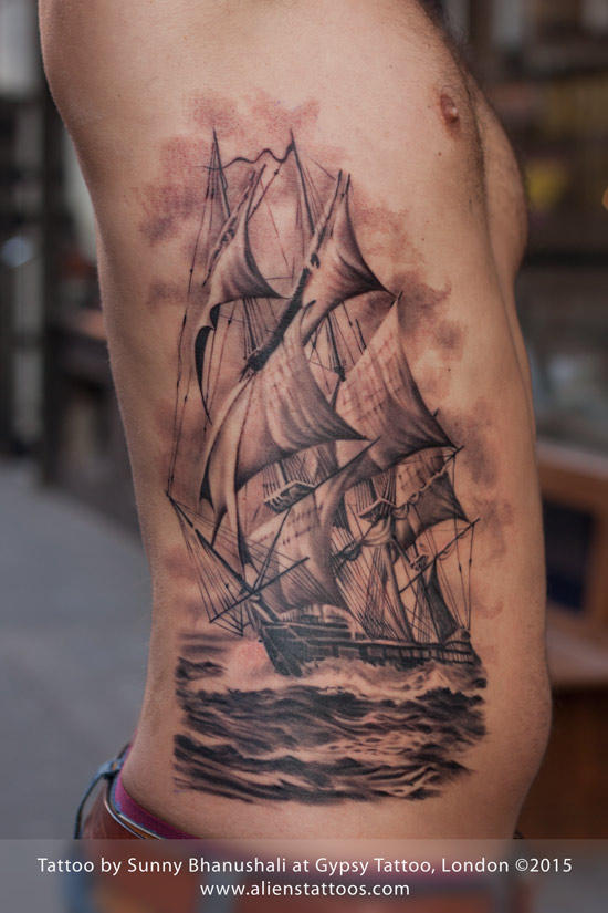 Pirate Ship Tattoo by Sunny Bhanushali by Javagreeen