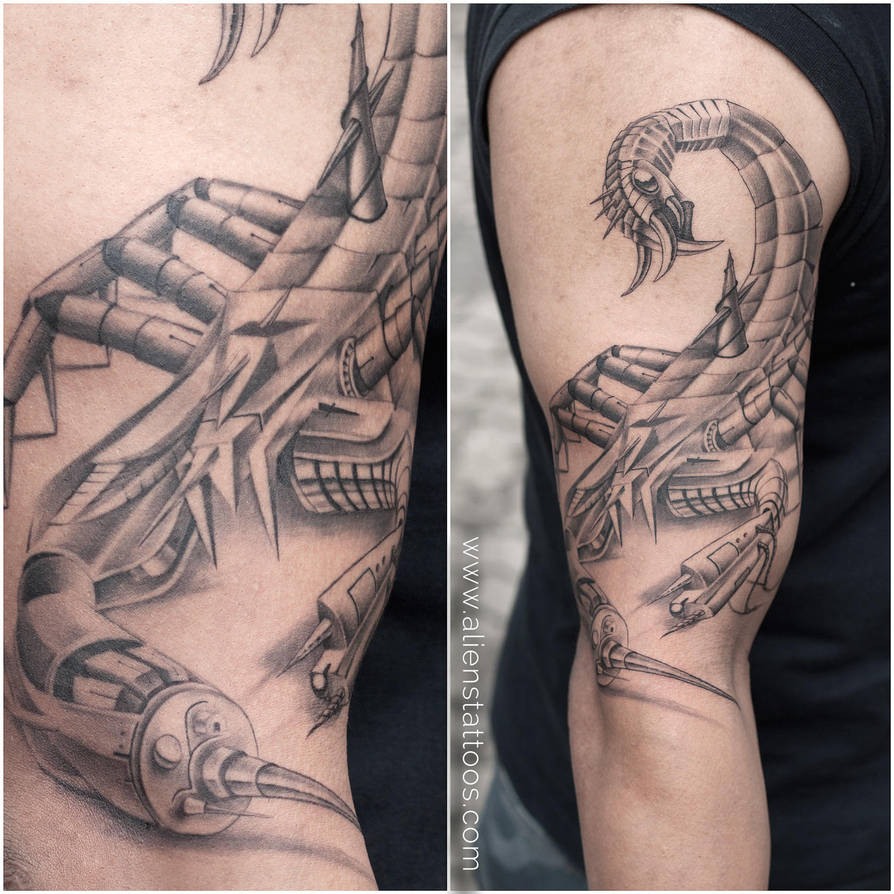 BioMechanical Scorpion Tattoo by Javagreeen