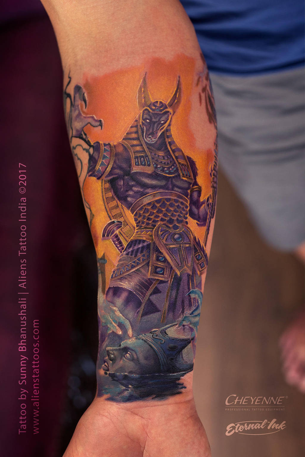 Anubis Tattoo by Sunny Bhanushali at Aliens Tattoo by Javagreeen