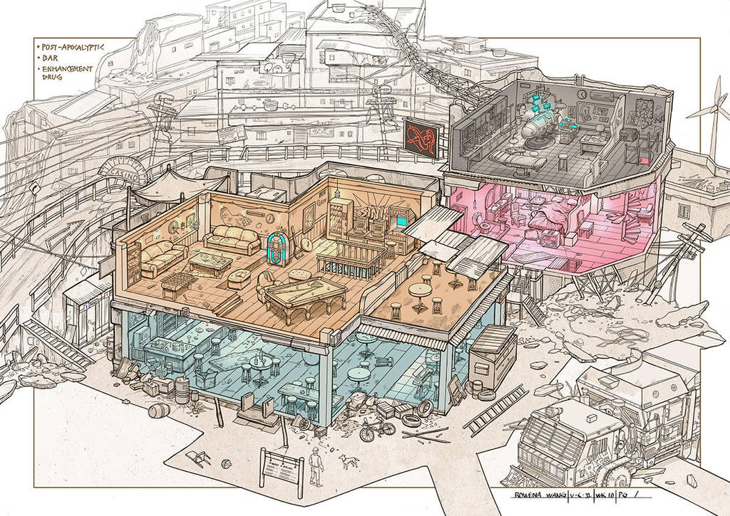 post apocalyptic slum village (3) by rowenawangart