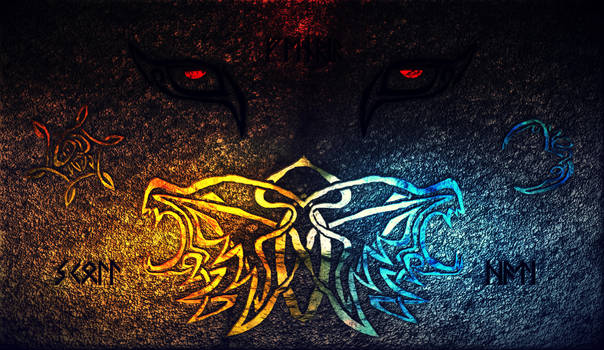 Hati Skoll And Fenrir By Wolfofantimony On Deviantart