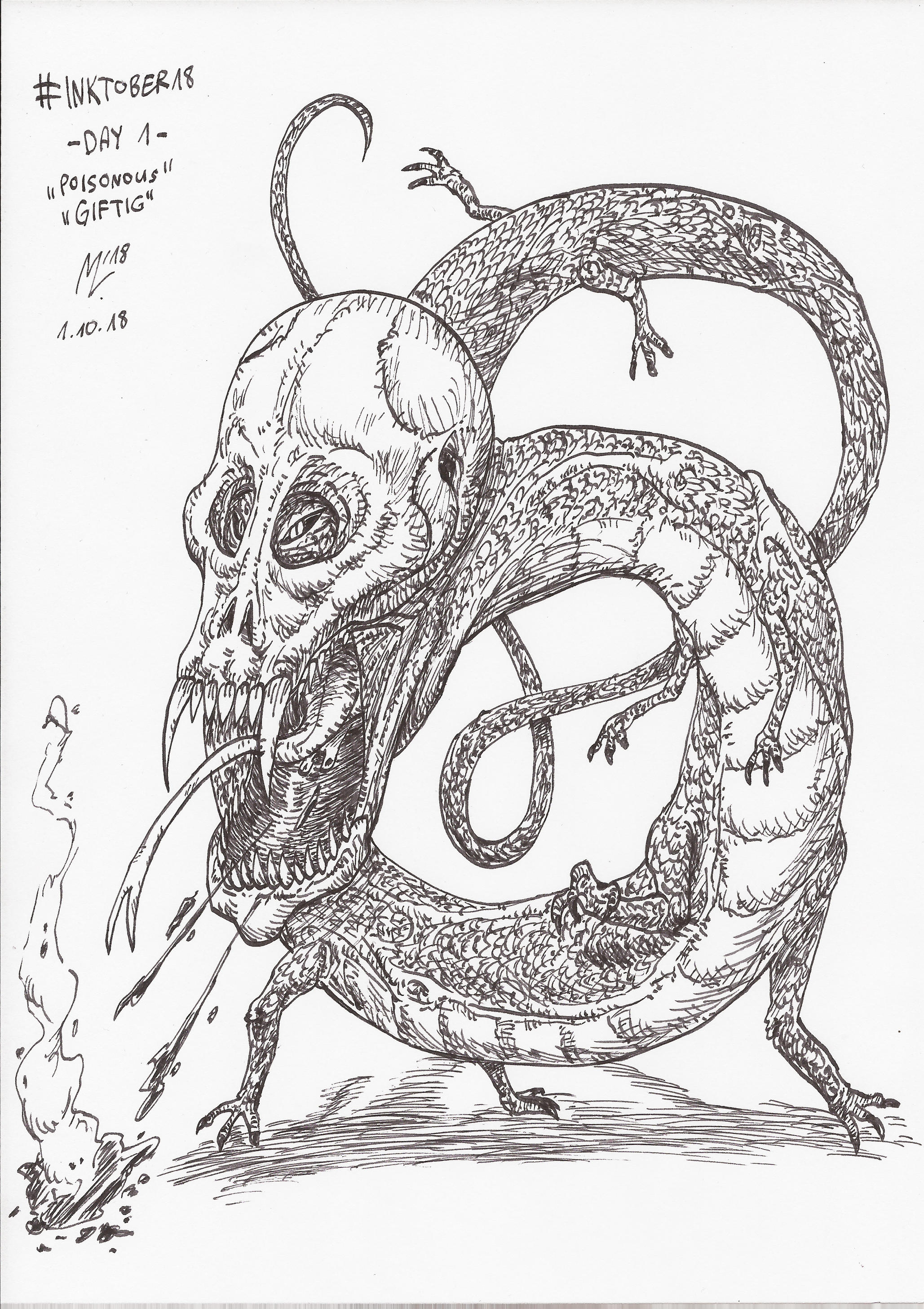 #INKTOBER18 Day 1: Poisonous by blue-hugo
