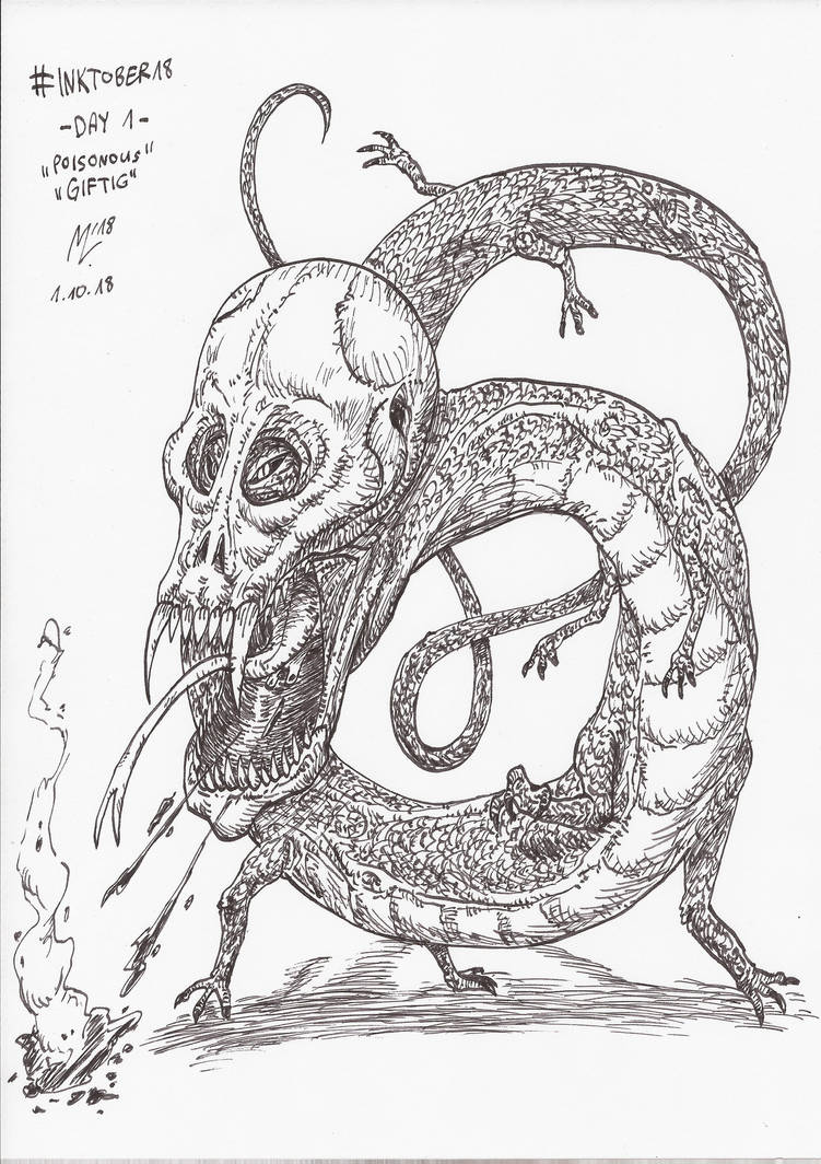 #INKTOBER18 Day 1: Poisonous by blue-hugo