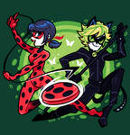 Miraculous Ladybug and Cat Noir by ZoeStanleyArts