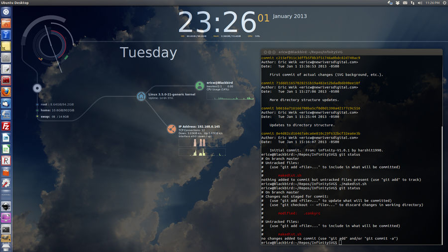 InfinitySVG for Conky (updated with graphs) by kuripadesu